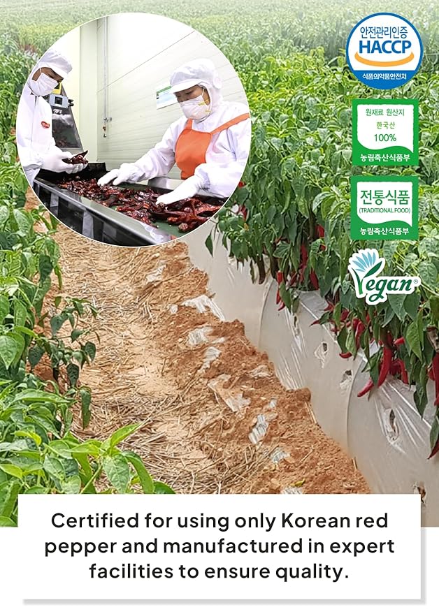 Korean Food Haetnim Maeul 100% Korean Red Chili Powder 3.5oz(100g) | Small Particle Powder for soups and stews | Vegan, NO MSG