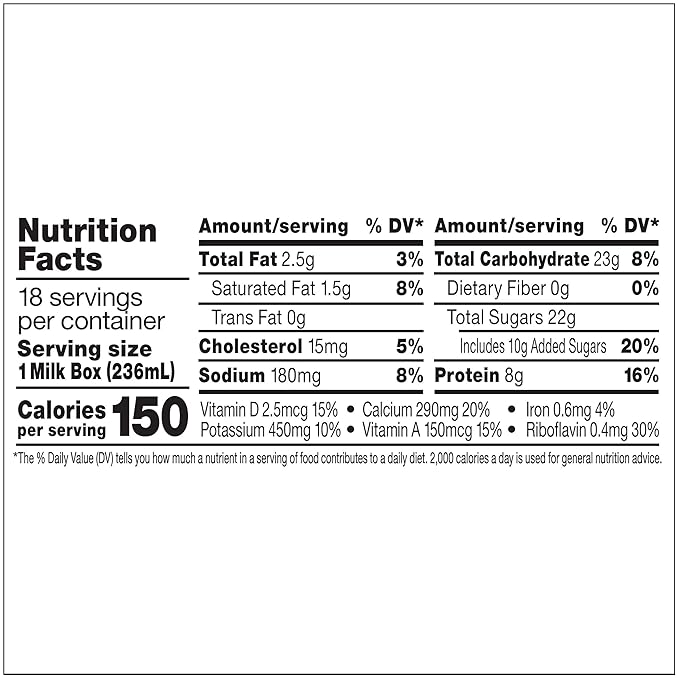 Horizon Organic Shelf Stable 1% Lowfat DHA Omega-3 Chocolate Milk Boxes, Pack of 18 - 8g Protein per Serving