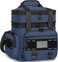 TENKIST Expandable Tactical Lunch Box, Large Insulated Lunch Cooler Bag Heavy Duty Leakproof Lunch Pail for Men Adults Work Office Outdoor Picnic Trips,16L,Blue