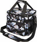 SUNNY BIRD 12L Large Insulated Lunch Bag, Leakproof and Foldable Lunch Cooler Box for Women Adult and Men, Fits 18 Cans (Hibiscus)