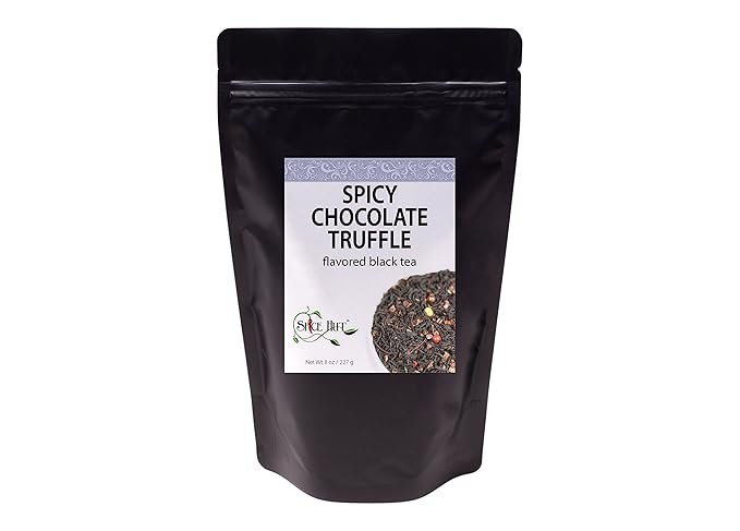 Spicy Chocolate Truffle Black Tea, Loose Leaf - Caffeine, Antioxidants, Cozy Fall Beverage | 80-100 cups, 8oz Bulk | The Spice Hut - First Sip
