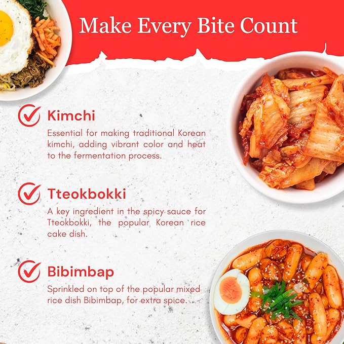 Byait Gochugaru Korean Chili Flakes 8 Oz, Medium Hot, 100% Pure Red Chili Pepper Flakes for Authentic Korean Cooking, Kimchi, Chili Oil, and Seasoning
