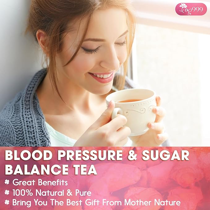 TOG999, Premium Blood and Sugar Balance Tea | 300gr - 10.5oz | 100% Natural Turmeric, Ginger, Cactus Nopal, Aloe Vera, Bay Leaf, Cinnamon & Hibiscus - Loose Powder Herbal Blend – Caffeine-Free Tea