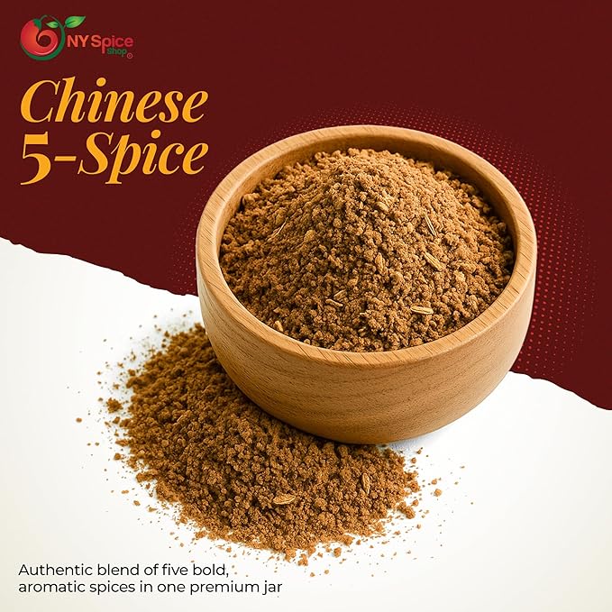 NY Spice Shop Chinese 5 Spice Powder - 6 Ounce Authentic Chinese Five Spice Seasoning Blend - 5 Spice Chinese Seasoning with Cinnamon, Anise, Fennel, Cloves, Black Pepper, Silicon Dioxide