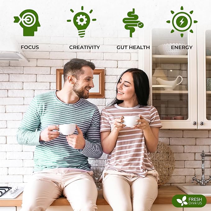 FreshDrinkUS, Memory Brain Booster Tea Bags | 75 Count | Ginkgo Biloba, Gotu Kola, Lion’s Mane Mushroom, MCT Coconut Oil | Herbal Blend Tea Bags | Naturally Flavorful, No Additives, Caffeine-Free