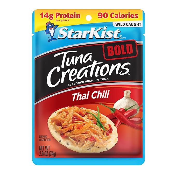 StarKist Tuna Creations BOLD Thai Chili Style Pouch (2.6 oz - 24 Pack) Wild Caught, High Protein Shelf Stable Seafood, Gluten Free, Soy Free, No Draining, Ready to Eat for Salads and Sandwiches
