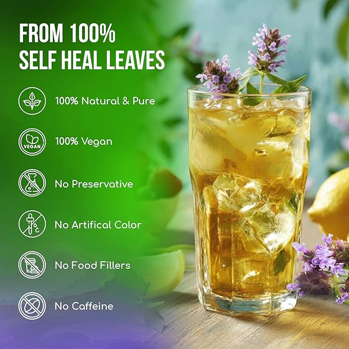 FreshDrinkUS, Premium Self Heal Leaves Tea | 75 Tea Bags | Premium Dried Self Heal Herb for Herbal Tea – Naturally Caffeine-Free, Clean & Convenient Tea Bags. Sugar-Free. Vegan