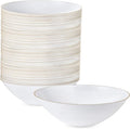 PLASTICPRO White Plastic Floral Design Party Plates With Gold Rim Premium heavyweight Elegant Disposable Tableware Dishes (120, 16 OUNCE BOWLS)