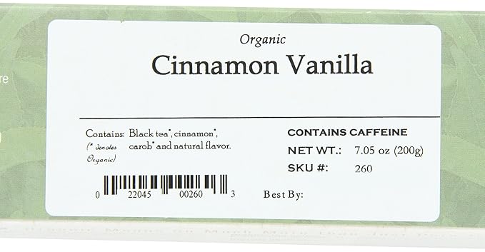 Davidson's Organics, Cinnamon Vanilla, 100-count Unwrapped Tea Bags