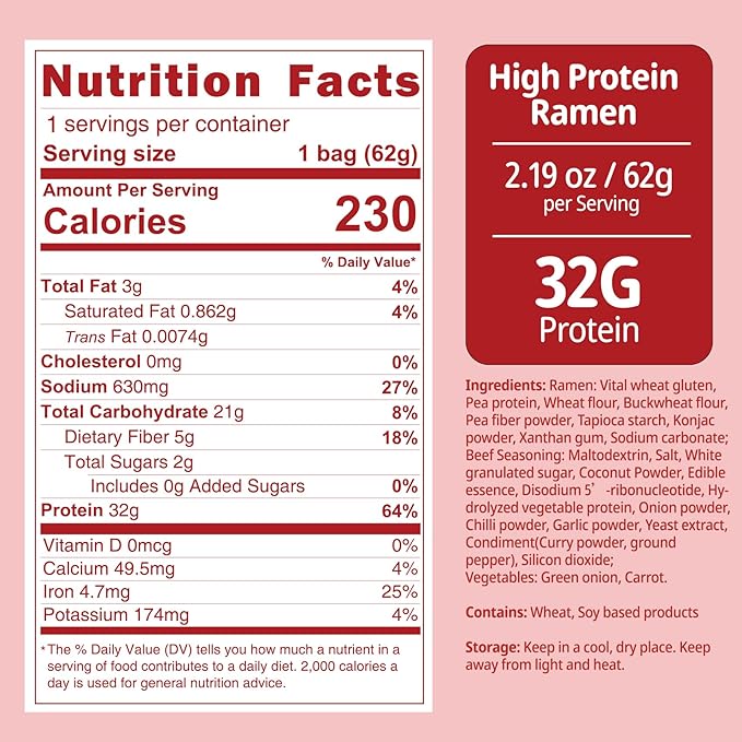 VOLO VERO Protein Ramen Instant Noodles Soup “Spicy” Beef Flavor, 32g High Plant-Based Protein, 8 Packs, Non-Fried, Vegan, Low Fat, Non-GMO, Egg & Dairy Free, Healthy Asian Meal