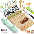 SmileTools Sushi Making Kit, 22 in 1 Sushi Roller Sushi Maker Kit with Bamboo Sushi Rolling Mats, Bazooka, Chef's Knife, Chopsticks, Sauce Dishes, Rice Spreader, Avocado Slicer, Guide Book