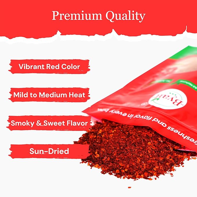 Byait Gochugaru Korean Chili Flakes 8 Oz, Medium Hot, 100% Pure Red Chili Pepper Flakes for Authentic Korean Cooking, Kimchi, Chili Oil, and Seasoning