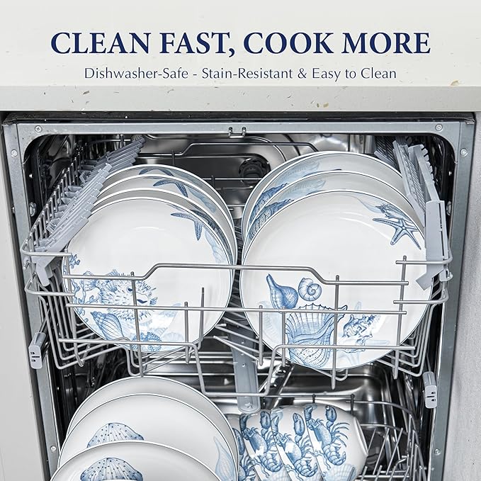 Minh Long 10.7 IN Porcelain Dinner Plates, Set of 6, Chip & Scratch Resistant, Oven Safe up to 482°F, Microwave & Dishwasher Safe, Ceramic Dinner Plates, Ideal size for Serving Steak or Main Course