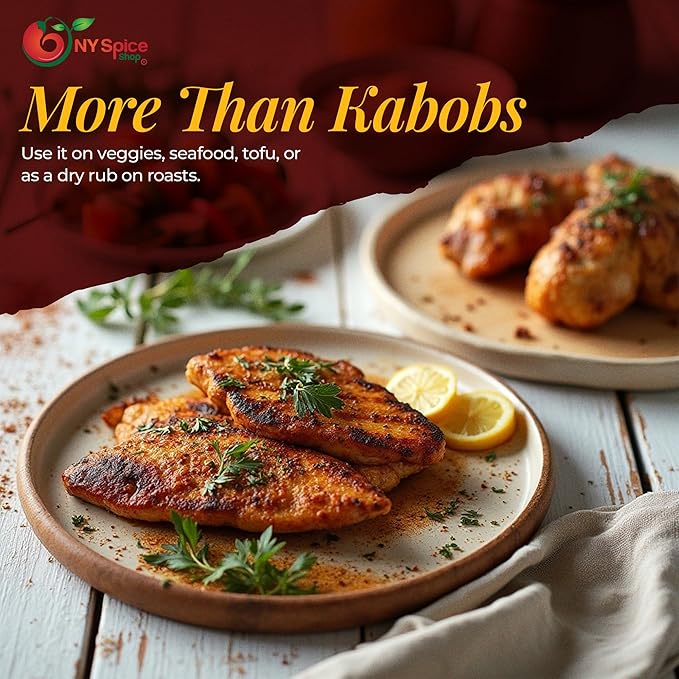 Ny Spice Shop Chicken Kabob Seasoning - 6 Ounce For Mediterranean Seasoning for Cooking and Culinary - Fine Spiced Mix for Grilled Chicken Rice Bowls, Roasted Vegetables & Savory Recipes