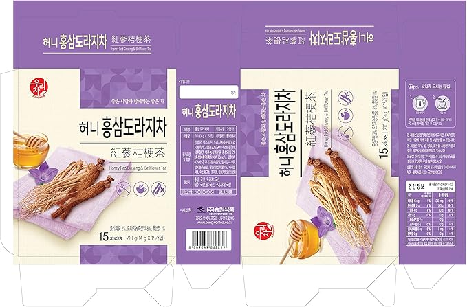 LENITH Songwon Honey Red Ginseng & Bellflower Tea – 15 Powder Sticks (210g), Traditional Korean Tea