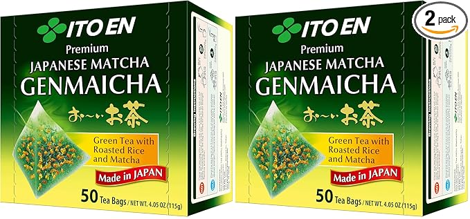 ITO EN Oi Ocha Premium Japanese Matcha Genmaicha Green Tea - Tea Bags, 50 Count (Pack of 2)