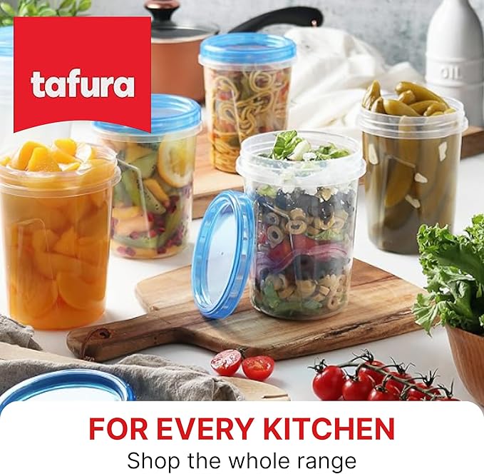 Tafura Microwave Bowl with Lid – 34oz Microwave Safe Soup Bowls with Lids, Ramen Noodle Bowl with Handle, Leakproof Plastic Bowls Microwave Safe, BPA-Free Soup Mugs for Travel – 2 Count
