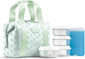 Fit & Fresh Remi Lunch Bag for Women Work – Neoprene Lunch Tote with Containers & Ice Pack, Reusable Meal Prep Lunch Box, Large Capacity, Machine Washable, Sage Flower