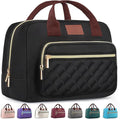 Genteen Lunch Box for Women Men,Insulated Adult LunchBox for Women,Reusable Cute Lunch Bags for Work,High Capacity Cooler Bag Tote for Work Teens Girls Office Travel Picnic School-Black