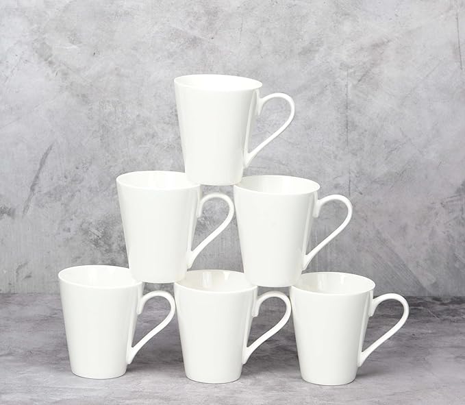 Bone China Commercial Grade Elegance White, Mug 11oz V Shape, Case of 12