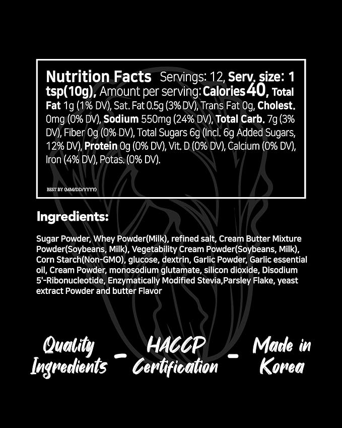Funtable Cream Butter Seasoning (5.64 oz, 160g) - Sweet & Creamy Butter Flavor Powder, Easy to Use Perfect Seasoning for Chicken, Nuggets, Popcorn, Nachos & More.