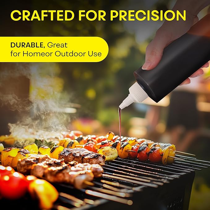 BRIGHTFROM Condiment Squeeze Bottles, 8 OZ Empty Squirt Bottle with Twist Top Cap, Leak Proof - Great for Ketchup, Mustard, Syrup, Sauces, Dressing, Oil, Arts and Crafts, BPA FREE Plastic - 2 PACK