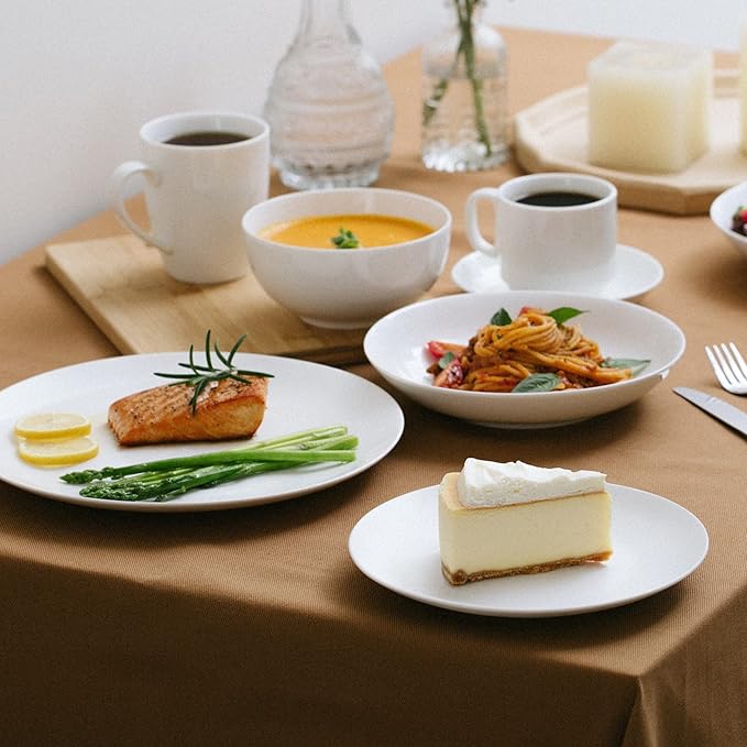 BTaT- White Dessert Plates, 8 inch, Set of 12, Small Plates for Appetizers