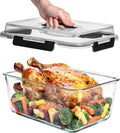 Razab 6500ml / 220 Oz / 28 Cups Extra Large Glass Food Storage Containers with Lids - Leakproof Glass Meal Prep Containers with Locking Lids for Roasting & Storing Leftover - Microwave & Oven Safe
