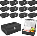 VZZNN 12 Pack Small Lunch Bags Bulk,Portable Soft Insulated Lunch Bag for Women Men,Mini Cooler Lunch Box with Handle for Work & School,Black