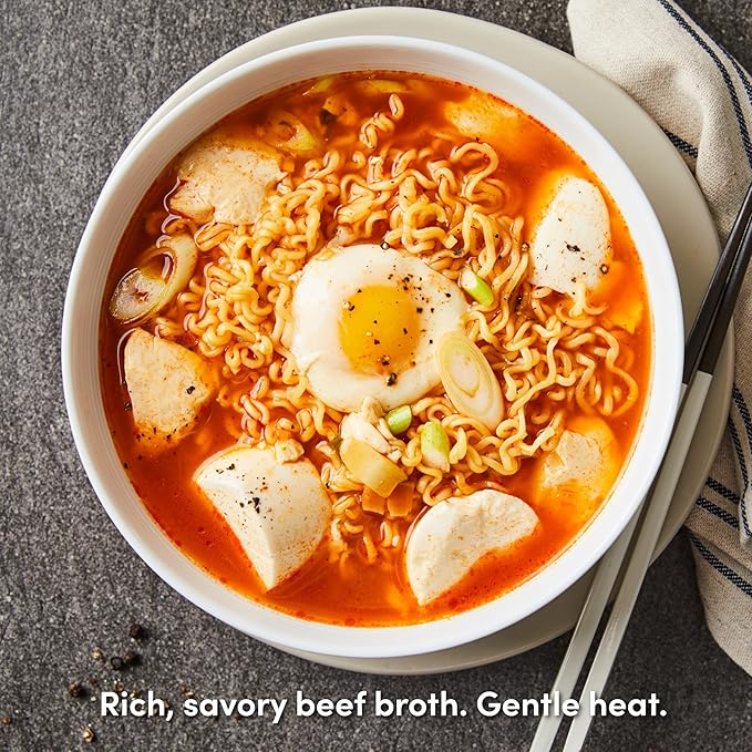 OTOKI Jin Ramen Mild Flavor, Authentic Korean Instant Noodles, Genuine Korean Ramen Soup Mix, Savory & Rich Quick & Easy Meal 4.23oz, Multi Pack (PACK OF 8, MILD & SPICY)