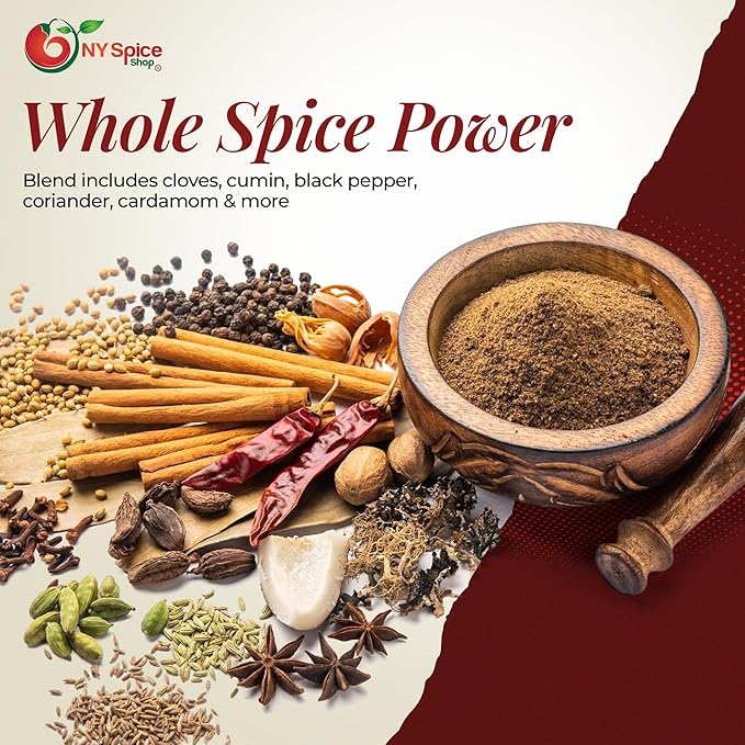 NY Spice Shop Garam Masala Spice Powder - 6 Ounce Premium Spice Blend - Garam Masala Seasoning - Aromatic Indian-Inspired Spices Blend with Coriander, Cumin & Cardamom - Great for Curries Meats & Rice