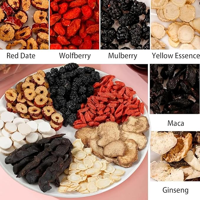 Ginseng Five Treasures Kidney Tea, Traditional Chinese Herbal TeaBags, Natural Organic Kidney Cleanse Detox TeaBag for Women & Men, 5 Precious Ingredients Formula ((1 Pack/30 Bags))