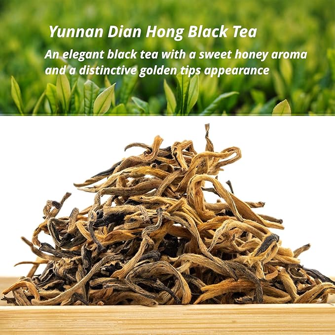 oriarmcha Fengqing Dian Hong Honey Aroma - Black Tea Loose Leaf Yunnan Dianhong - Chinese Imperial Golden Monkey Tea - 100g Ziplock Resealable Bag