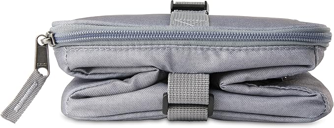 PackIt Freezable Essential Lunch Cooler, Gray Fog, Built with EcoFreeze Technology, Fully Freezable, Collapsible, Reusable, With Adjustable Crossbody Strap, Top Clip Handle, Designed for Fresh Office