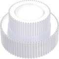 supernal 100PCS Clear Plastic Plates, Clear Plates with Silver Trim, Elegant Plastic Plate Include 50 Dinner Plate 10'' and 50 Dessert Appetizer Platos 7'' for Party, Wedding, Bridal Baptism