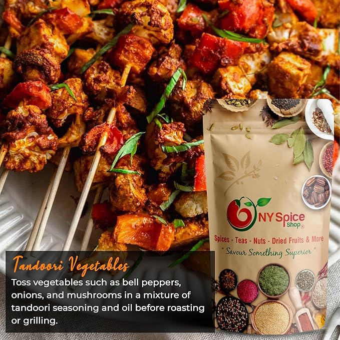 NY Spice Shop Tandoori Masala Seasoning - Tandoori Seasonings Rub - Tikka Spice Mix Masala Powder - Slightly Sweet & Smoky Flavor for BBQ - 6 Ounce
