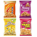 Nongshim Korean Variety Snack Pack, Original Shrimp Crackers, Honey Twist Snack, Banana Kick, Tako Chips, Variety Pack, Snacks for Kids, Sport Event Essential, Korean Snacks (Pack of 4)