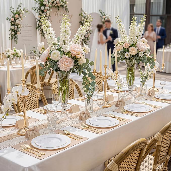WDF 60pcs Gold Dessert Plates-7.5inch Baroque White and Gold Small Dessert Plates/Disposable Salad/Appetizer Plate for Upscale Party/Wedding/Birthday