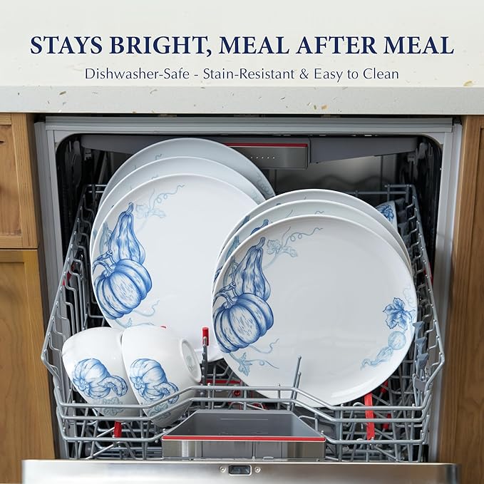 Minh Long 10.7 IN Porcelain Dinner Plates, Set of 6, Chip & Scratch Resistant, Oven Safe up to 482°F, Microwave & Dishwasher Safe, Ceramic Dinner Plates, Ideal size for Serving Steak or Main Course