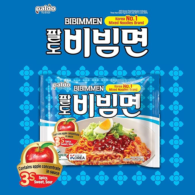 korea Paldo Bibim myun Cold Noodle instant ramen sweet spicy sauce 130g 4.59oz(Pack of 10)