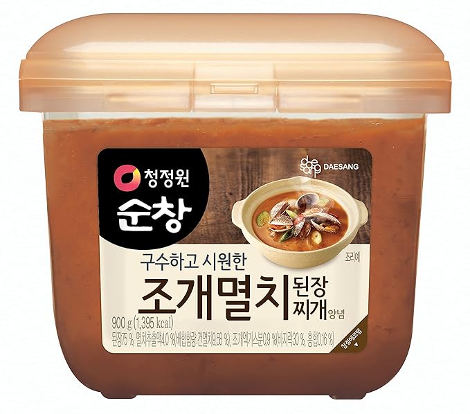 O'Food Seafood Doenjang, Premium Korean Traditional Soybean Miso Paste Sauce, Naturally Fermented, Umami Flavor, Jjigae Soup Base, Chung Jung One (Anchovy & Shellfish, 900g)