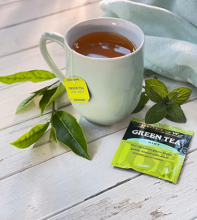 Bigelow Tea Green Tea with Mint, Caffeinated Tea with Green Tea and Peppermint, 20 Count (Pack of 6), 120 Total Tea Bags