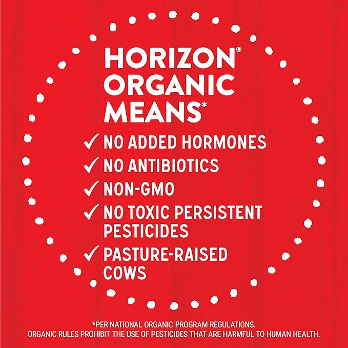 Horizon Organic Shelf Stable 1% Lowfat Milk Boxes, Pack of 18 - 8g Protein per Serving