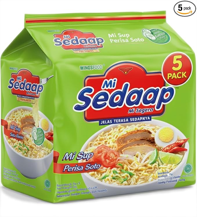 Mi Sedaap Lime Soup Instant Noodles/Perisa Soto Flavor (Pack of 5)
