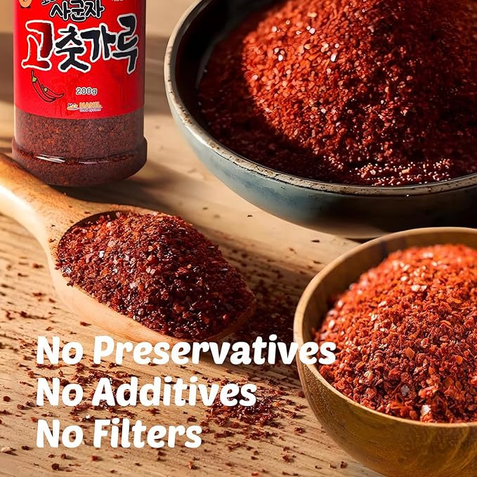 COELO Korean Red Pepper Powder 200g (7oz), Sun-Dried Spicy Gochugaru Chilli Flakes Kimchi Powder Paste Spice Seasoning for Korean & Asian Food, MSG/Gluten/Sugar Free, VEGAN