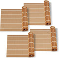MIUQILAIY 9.5"x9.5"Bamboo Sushi Rolling Mat,kimbap roller(4 PCS)