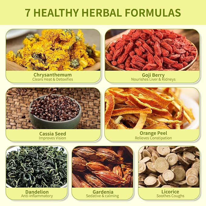 Dandelion Wolfberry Tea, Natural Kidneys & Liver Health Dandelion Root Tea with Dandelion, Wolfberry, Cassia Seed, Chrysanthemum, Licorice, Orange Peel, Gardenia (2 Pack/24 Bags)