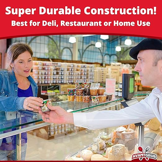 Leakproof, BPA Free 5.5 oz Souffle Lids 50 PK. Stackable Lids for Containers for Sampling, Salad Dressing, Sauce or Jello Shots. Plastic Food Prep Supplies for Restaurant, Cafe, Catering, Deli, Party
