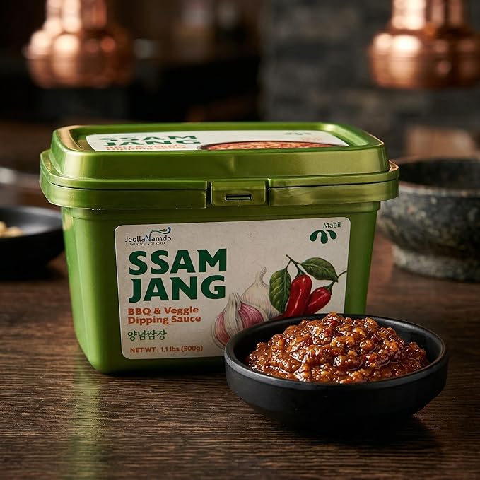 Mild Ssamjang Seasoning Sauce [ Korean Pantry ] Spicy Savory Jang Sauce with Fermented Soybean and Peppers, Perfect for Dipping [ JRND Foods] 500g