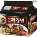 Paldo Fun & Yum Jjajangmen Instant Noodles, Pack of 4, Brothless Chajang Ramen with Savory & Sweet Black Bean Sauce, Oriental Style Korean Ramyun, Soupless K-Food, (Pack of 4)
